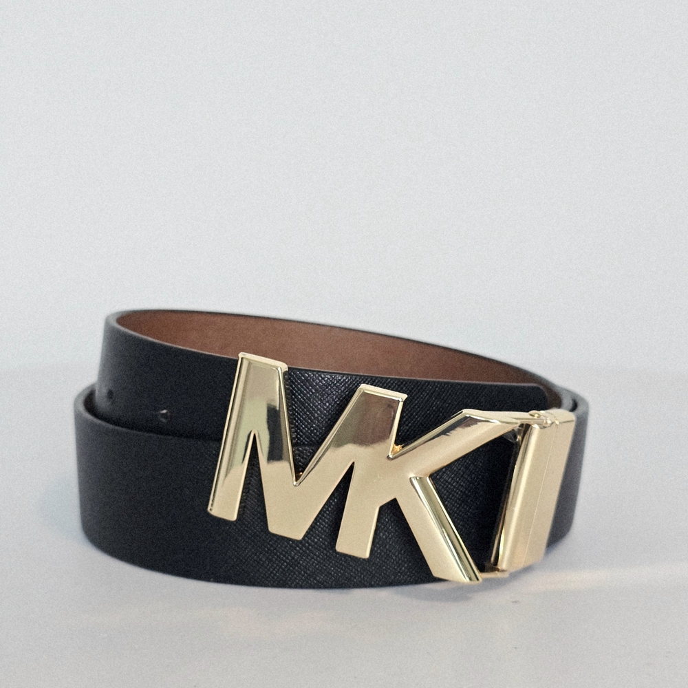 MICHAEL Michael Kors Reversible Belt Small Black Brown Gold NWT
